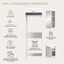Badezimmer-Set >Scout< in Weiß/Weiß hochglanz - 121x200x68cm (BxHxT)