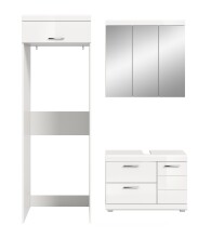 Badezimmer-Set >Scout< in Weiß/Weiß hochglanz - 161x200x68cm (BxHxT)