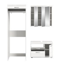 Badezimmer-Set >Scout< in Weiß/Weiß hochglanz - 161x200x68cm (BxHxT)
