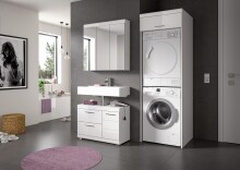 Badezimmer-Set >Scout< in Weiß/Weiß hochglanz - 161x200x68cm (BxHxT)