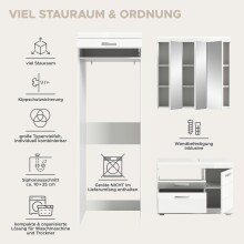 Badezimmer-Set >Scout< in Weiß/Weiß hochglanz - 161x200x68cm (BxHxT)