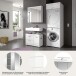 Badezimmer-Set >Scout< in Weiß/Weiß hochglanz - 161x200x68cm (BxHxT)