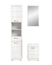 Badezimmer-Set >Scout< in Weiß/Weiß hochglanz - 92x191x34cm (BxHxT)