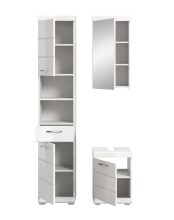 Badezimmer-Set >Scout< in Weiß/Weiß hochglanz - 92x191x34cm (BxHxT)
