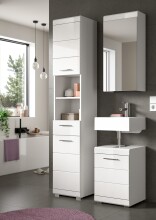 Badezimmer-Set >Scout< in Weiß/Weiß hochglanz - 92x191x34cm (BxHxT)