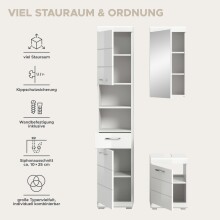 Badezimmer-Set >Scout< in Weiß/Weiß hochglanz - 92x191x34cm (BxHxT)
