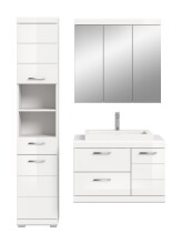 Badezimmer-Set >Scout< in Weiß/Weiß hochglanz - 132x191x34cm (BxHxT)