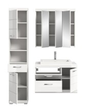 Badezimmer-Set >Scout< in Weiß/Weiß hochglanz - 132x191x34cm (BxHxT)