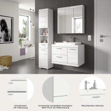Badezimmer-Set >Scout< in Weiß/Weiß hochglanz - 132x191x34cm (BxHxT)