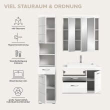 Badezimmer-Set >Scout< in Weiß/Weiß hochglanz - 132x191x34cm (BxHxT)