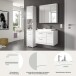 Badezimmer-Set >Scout< in Weiß/Weiß hochglanz - 132x191x34cm (BxHxT)