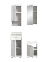 Badezimmer-Set >Scout< in Weiß/Weiß hochglanz - 92x191x34cm (BxHxT)