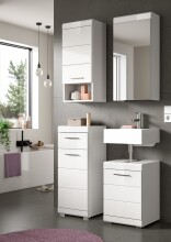 Badezimmer-Set >Scout< in Weiß/Weiß hochglanz - 92x191x34cm (BxHxT)