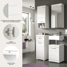 Badezimmer-Set >Scout< in Weiß/Weiß hochglanz - 92x191x34cm (BxHxT)