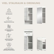 Badezimmer-Set >Scout< in Weiß/Weiß hochglanz - 92x191x34cm (BxHxT)