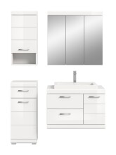 Badezimmer-Set >Scout< in Weiß/Weiß hochglanz - 132x191x50cm (BxHxT)