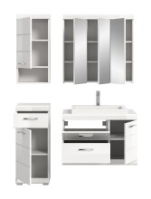 Badezimmer-Set >Scout< in Weiß/Weiß hochglanz - 132x191x50cm (BxHxT)
