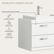 Badezimmer-Set >Scout< in Weiß/Weiß hochglanz - 132x191x50cm (BxHxT)