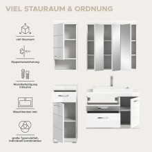 Badezimmer-Set >Scout< in Weiß/Weiß hochglanz - 132x191x50cm (BxHxT)