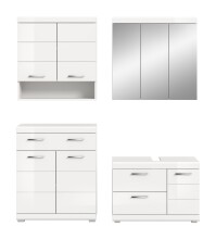 Badezimmer-Set >Scout< in Weiß/Weiß hochglanz - 169x191x34cm (BxHxT)