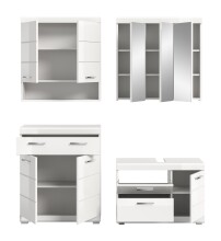 Badezimmer-Set >Scout< in Weiß/Weiß hochglanz - 169x191x34cm (BxHxT)