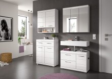 Badezimmer-Set >Scout< in Weiß/Weiß hochglanz - 169x191x34cm (BxHxT)