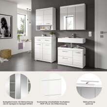 Badezimmer-Set >Scout< in Weiß/Weiß hochglanz - 169x191x34cm (BxHxT)