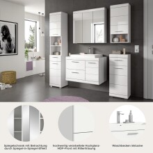 Badezimmer-Set >Scout< in Weiß/Weiß hochglanz - 184x191x50cm (BxHxT)