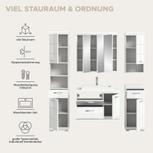 Badezimmer-Set >Scout< in Weiß/Weiß hochglanz - 184x191x50cm (BxHxT)