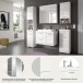 Badezimmer-Set >Scout< in Weiß/Weiß hochglanz - 184x191x50cm (BxHxT)