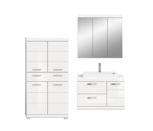 Badezimmer-Set >Scout< in Weiß/Weiß hochglanz - 169x191x50cm (BxHxT)