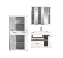 Badezimmer-Set >Scout< in Weiß/Weiß hochglanz - 169x191x50cm (BxHxT)