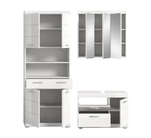 Badezimmer-Set >Scout< in Weiß/Weiß hochglanz - 169x191x34cm (BxHxT)