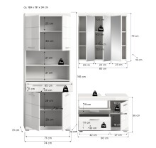 Badezimmer-Set >Scout< in Weiß/Weiß hochglanz - 169x191x34cm (BxHxT)