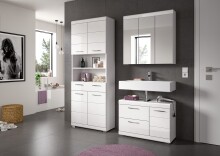 Badezimmer-Set >Scout< in Weiß/Weiß hochglanz - 169x191x34cm (BxHxT)