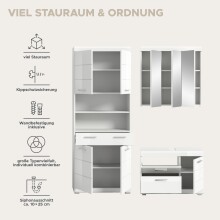Badezimmer-Set >Scout< in Weiß/Weiß hochglanz - 169x191x34cm (BxHxT)