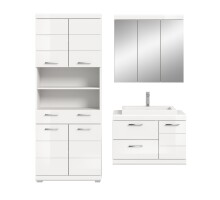Badezimmer-Set >Scout< in Weiß/Weiß hochglanz - 169x191x50cm (BxHxT)