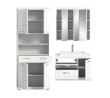 Badezimmer-Set >Scout< in Weiß/Weiß hochglanz - 169x191x50cm (BxHxT)