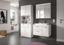Badezimmer-Set >Scout< in Weiß/Weiß hochglanz - 169x191x50cm (BxHxT)