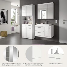Badezimmer-Set >Scout< in Weiß/Weiß hochglanz - 169x191x50cm (BxHxT)