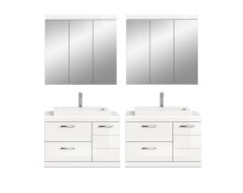 Badezimmer-Set >Scout< in Weiß/Weiß hochglanz - 175x191x50cm (BxHxT)