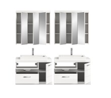 Badezimmer-Set >Scout< in Weiß/Weiß hochglanz - 175x191x50cm (BxHxT)