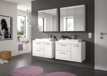 Badezimmer-Set >Scout< in Weiß/Weiß hochglanz - 175x191x50cm (BxHxT)