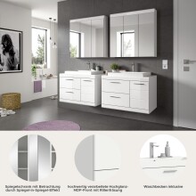 Badezimmer-Set >Scout< in Weiß/Weiß hochglanz - 175x191x50cm (BxHxT)
