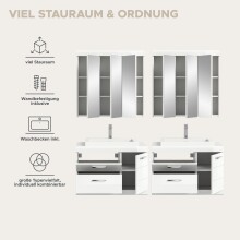 Badezimmer-Set >Scout< in Weiß/Weiß hochglanz - 175x191x50cm (BxHxT)