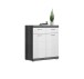 Schuhschrank >Scout< in Rauchsilber/Weiß hochglanz - 90x96x37cm (BxHxT)