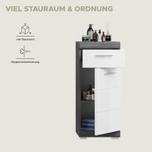 Hochschrank >Scout< in Rauchsilber/Weiß hochglanz - 37x88x31cm (BxHxT)