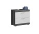 Waschbeckenunterschrank >Scout< in Rauchsilber/Weiß hochglanz - 60x56x34 (BxHxT)