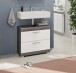 Waschbeckenunterschrank >Scout< in Rauchsilber/Weiß hochglanz - 60x56x34 (BxHxT)