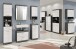 Waschbeckenunterschrank >Scout< in Rauchsilber/Weiß hochglanz - 60x56x34 (BxHxT)